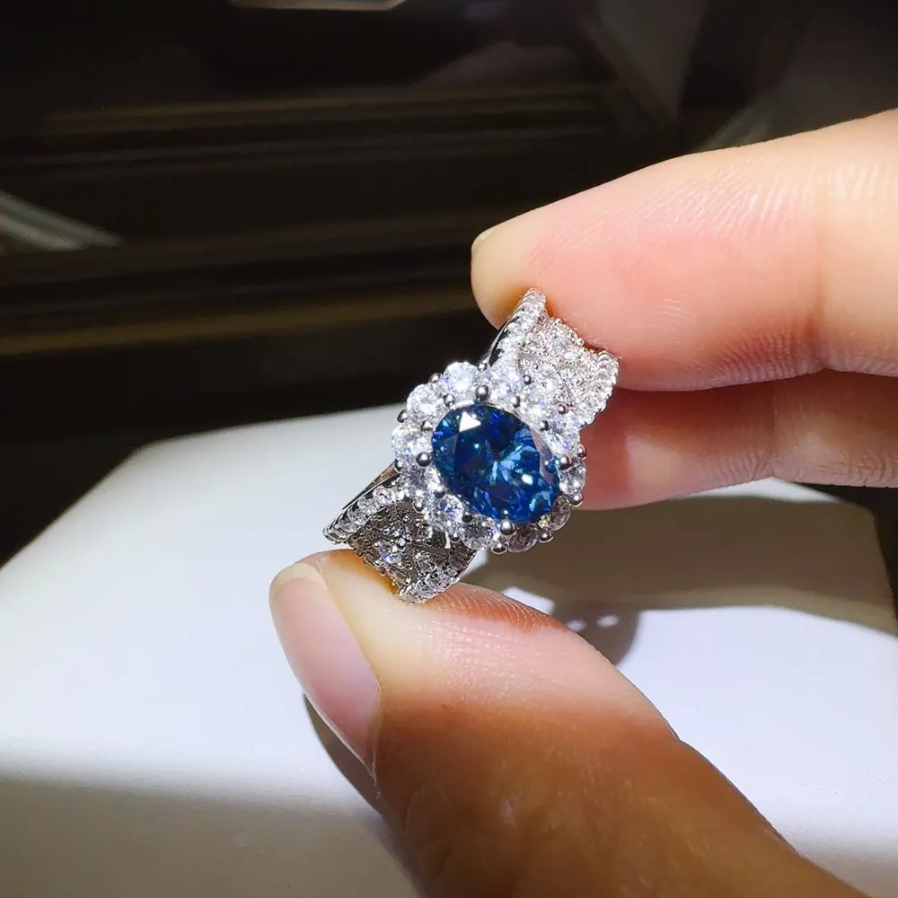 1 Carat Moissanite Zircon 925 Sterling Silver Ring, image 4