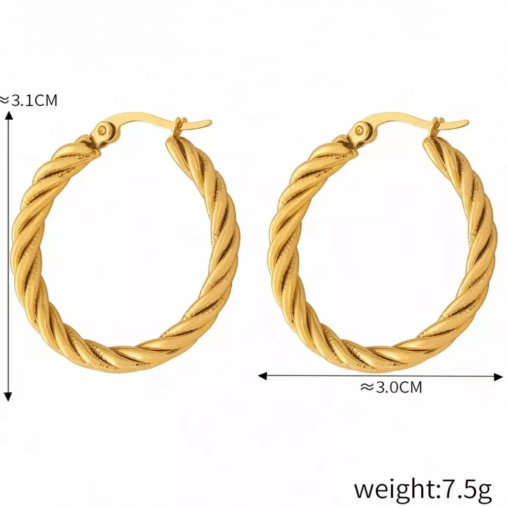 18K Gold-Plated Hoop Earrings, image 4
