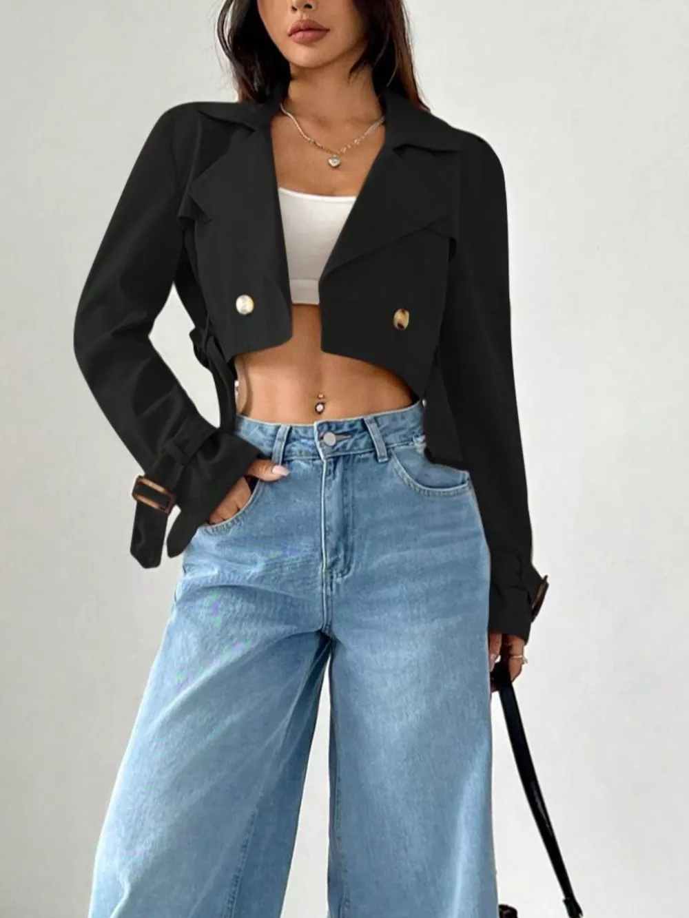 Double-Breasted Cropped Outerwear, image 20