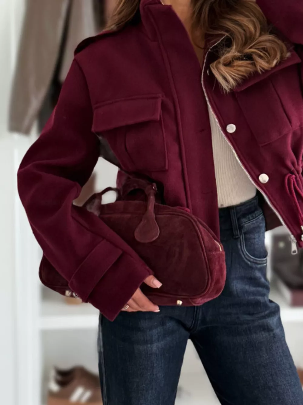 Drawstring Button-Up Casual Jacket, image 13