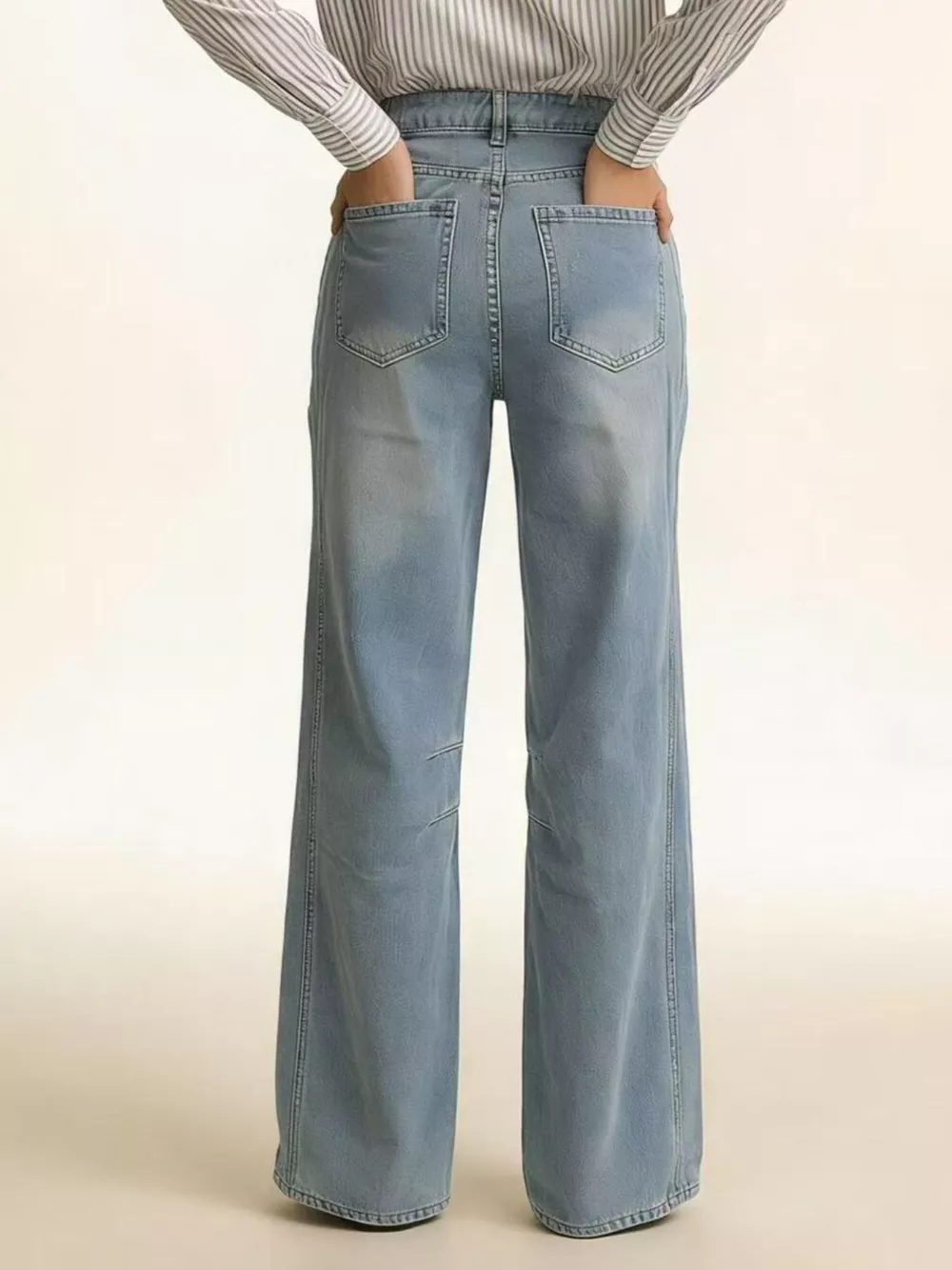 Wide Leg Wash Jeans, image 10