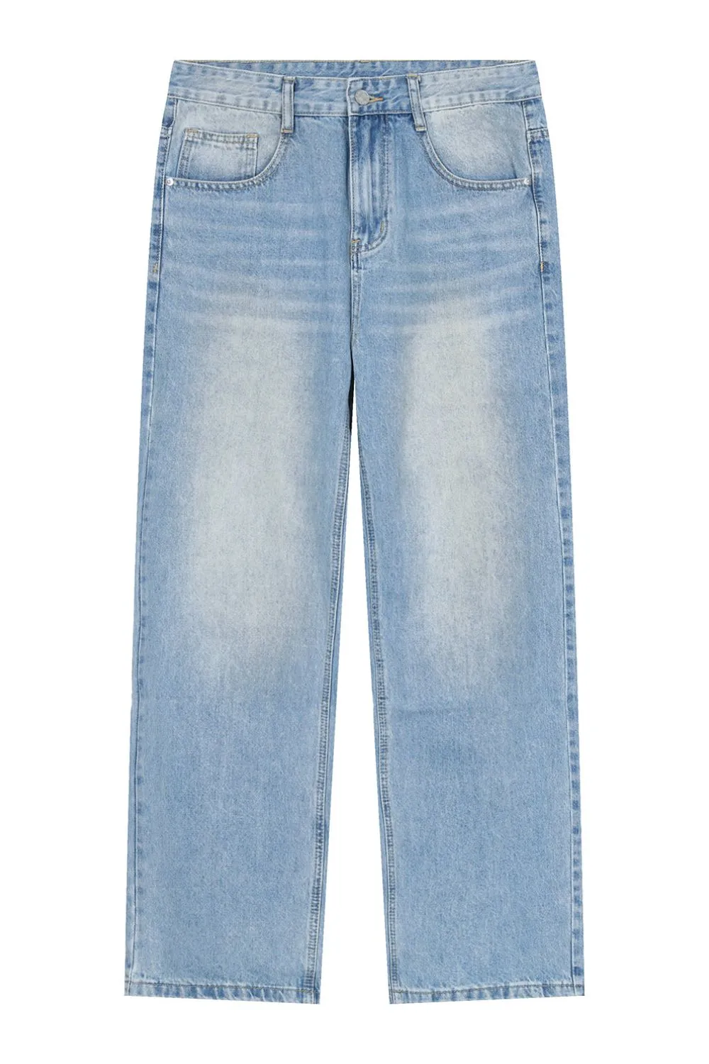 Washed Mid Rise Jeans with Pockets, image 5
