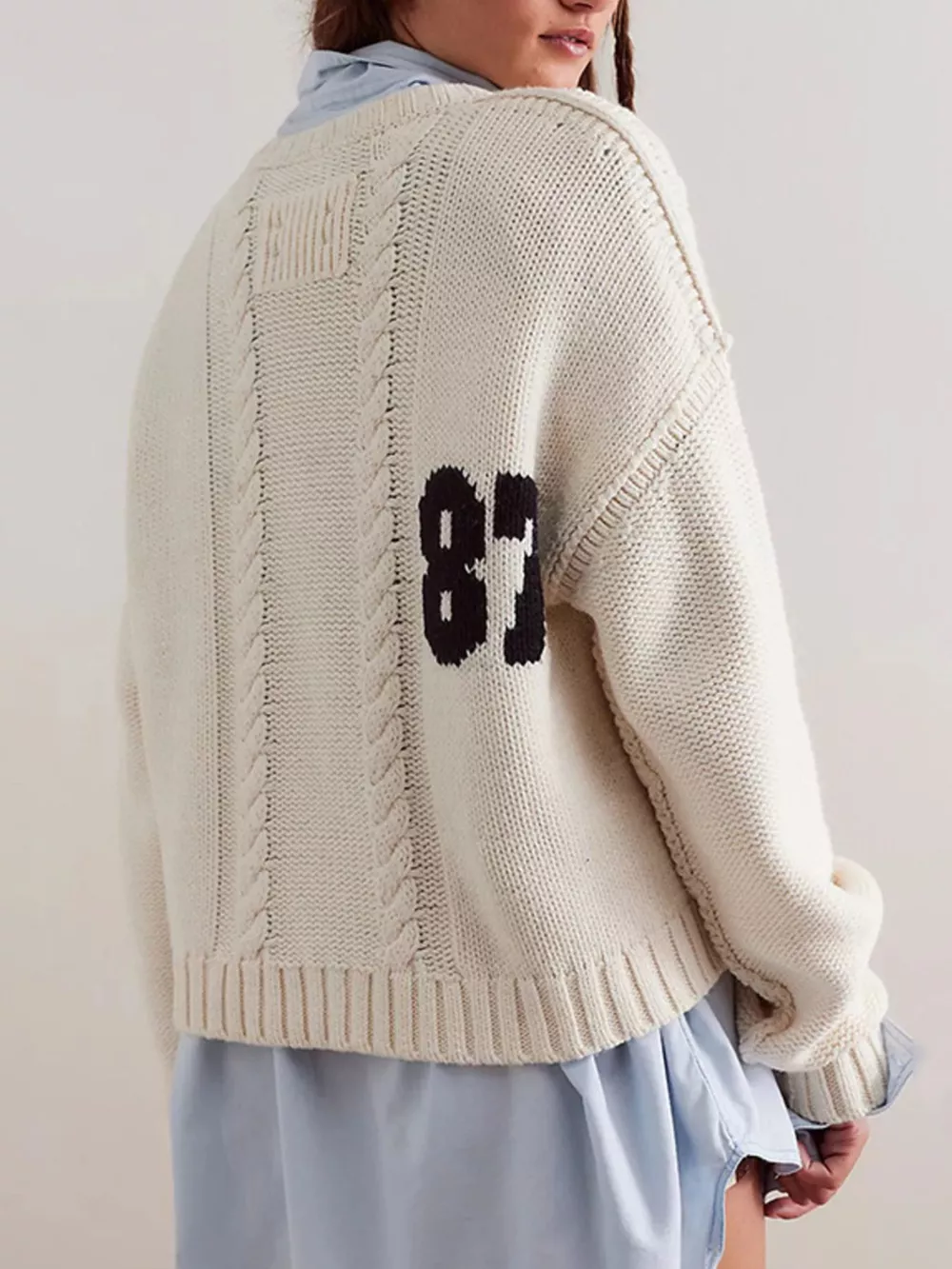 87 Number Cable-Knit Sweater, image 3