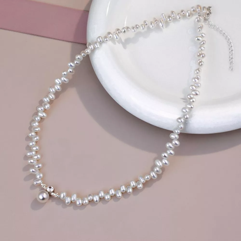 Irregular Freshwater Pearl Pendant Necklace, image 3