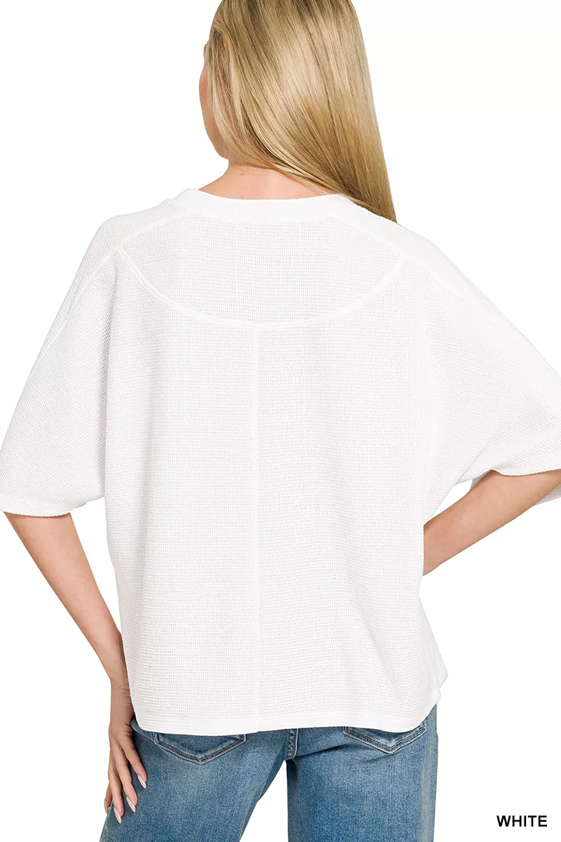Double Knit Short Sleeve Top, image 2