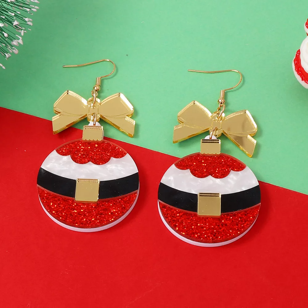Christmas Dangle Earrings with Bow, image 2