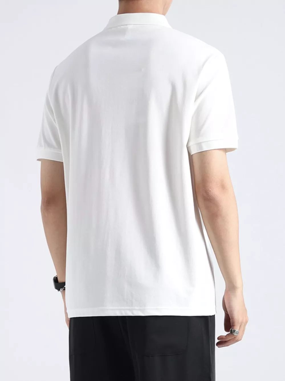Men's Plus Size Button Detail Casual Textured Polo, image 9