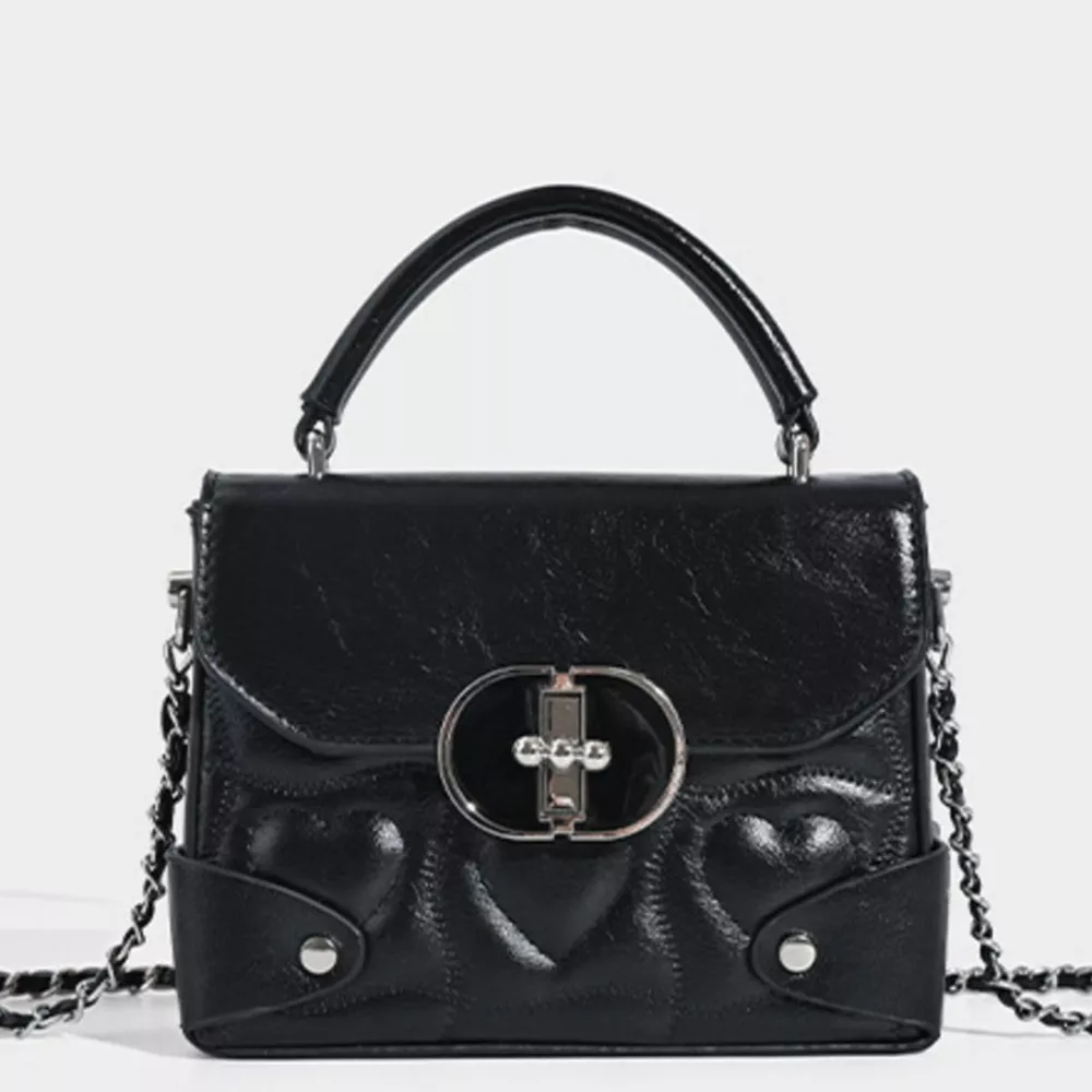 Heart-Embossed Flap Crossbody Bag, image 4