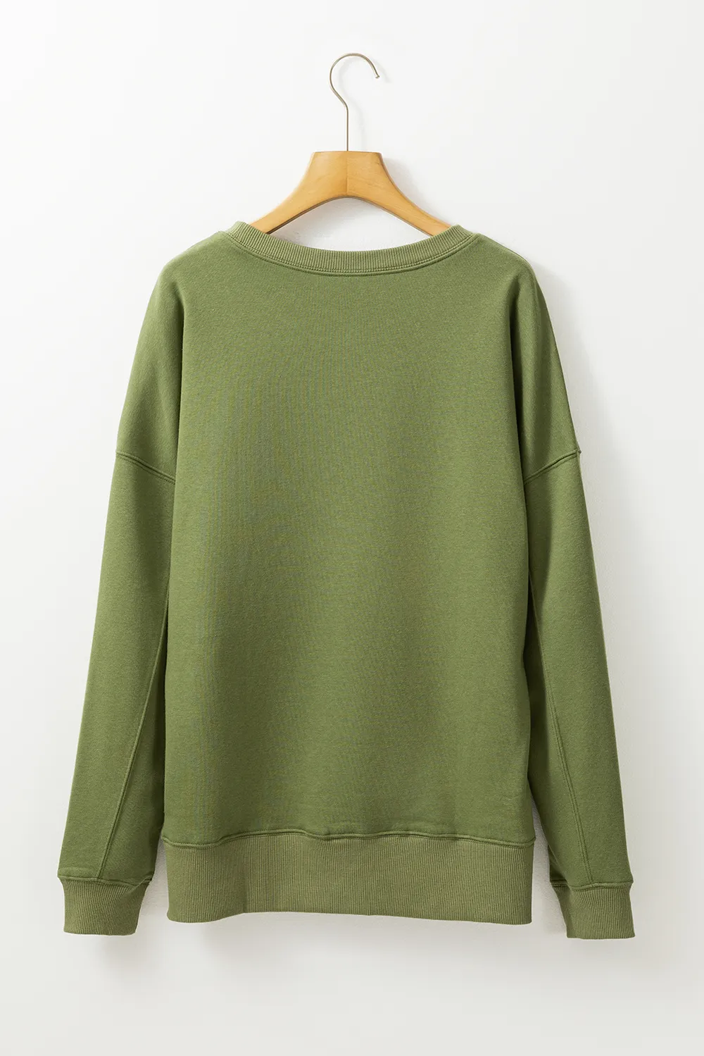 Solid Color Round Neck Long Sleeve Sweatshirt, image 6