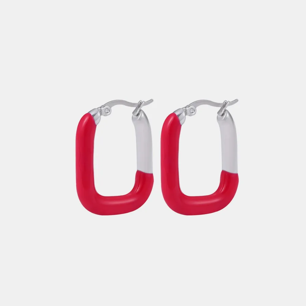 Stainless Steel Drip Oil Contrast Earring, image 6