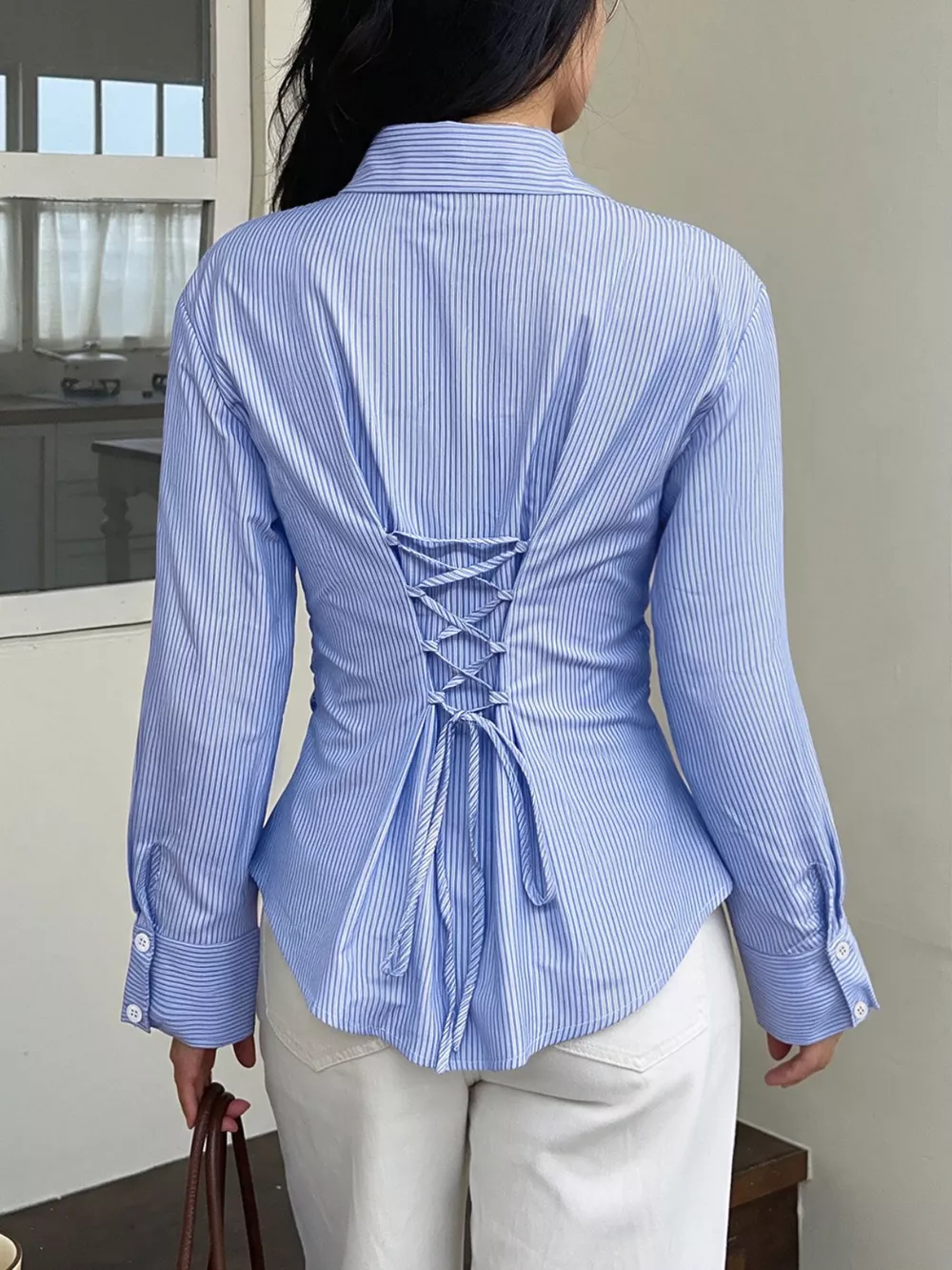 Striped Slim-Fit Button-Down Shirt, image 6