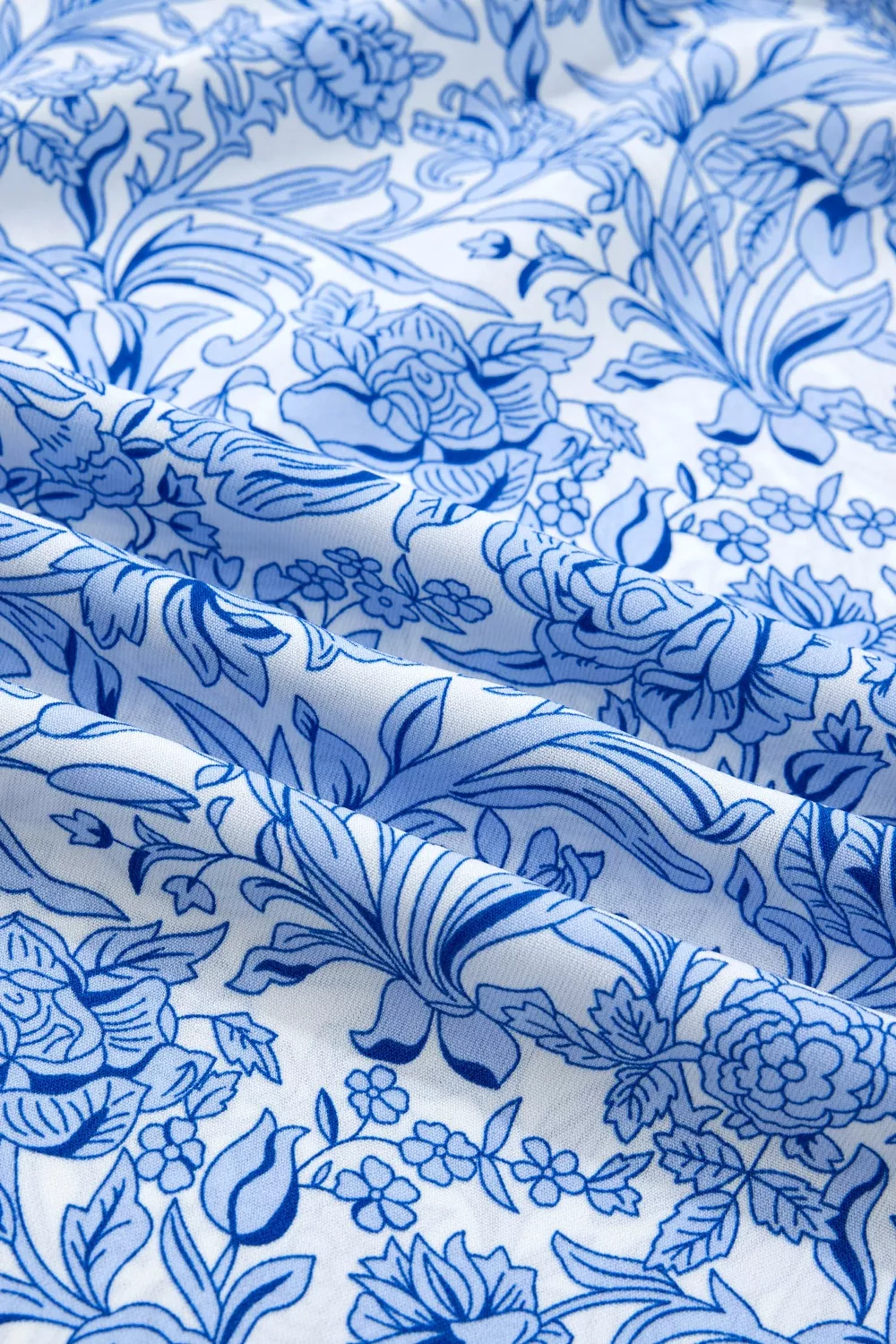 Square Neck Short Puff Sleeve Pleated Floral Blouse, image 13