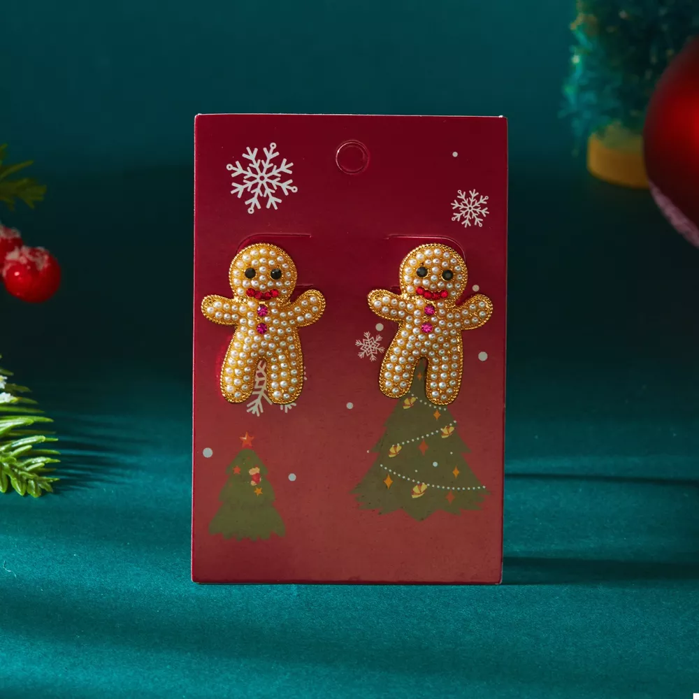 Alloy Gingerbread Man Stud Earrings, image 6