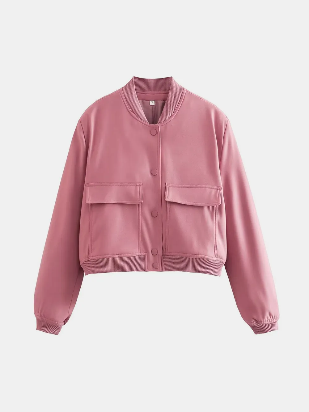 Pocketed Snap Down Baseball Collar Jacket, image 18