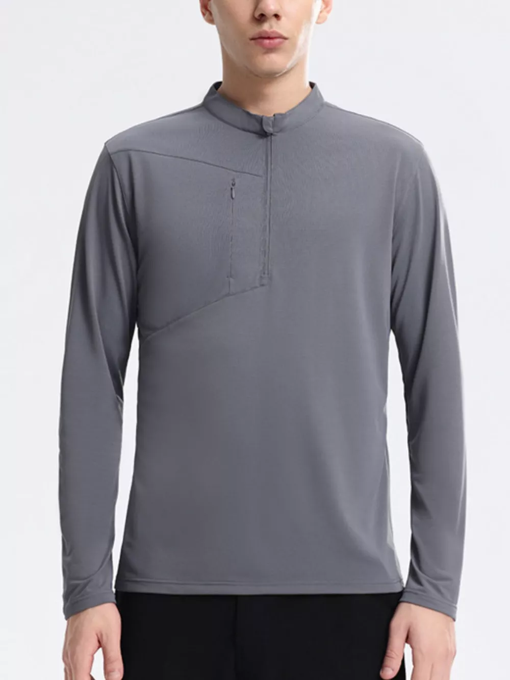 Men's Plus Size Slim Fit Quarter-Zip Sweatshirt, image 5