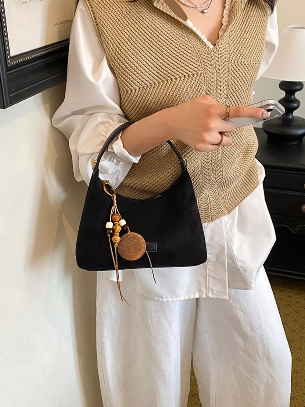 Lightweight Solid Color Handbag, image 5