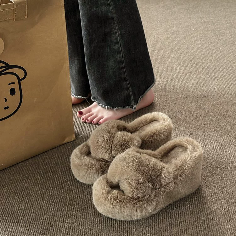 Fluffy Wedge Slippers, image 9