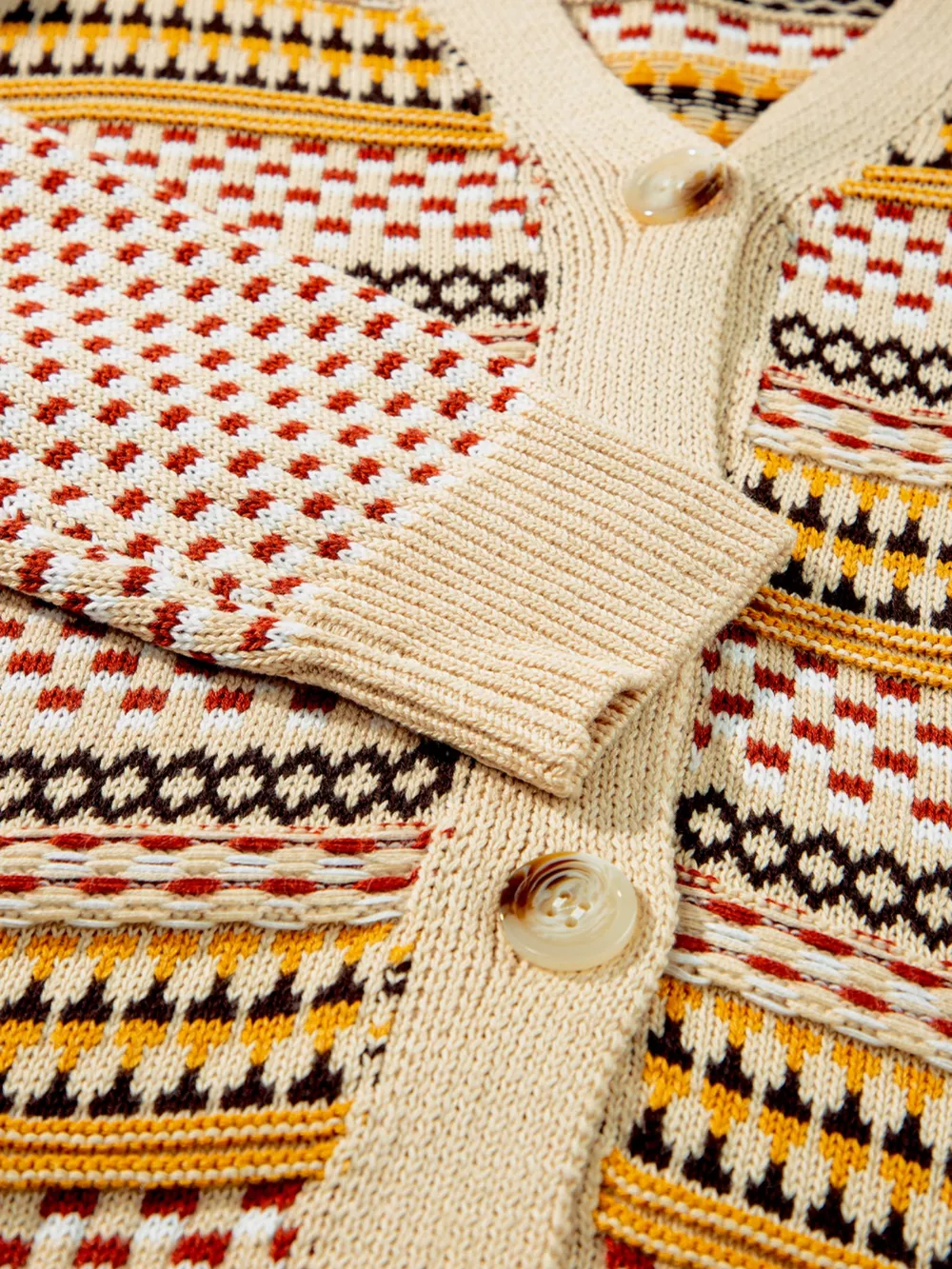 Vintage Patterned Button-Down Cardigan, image 4