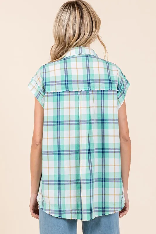 Mineral Wash Plaid Button Down Shirt, image 5