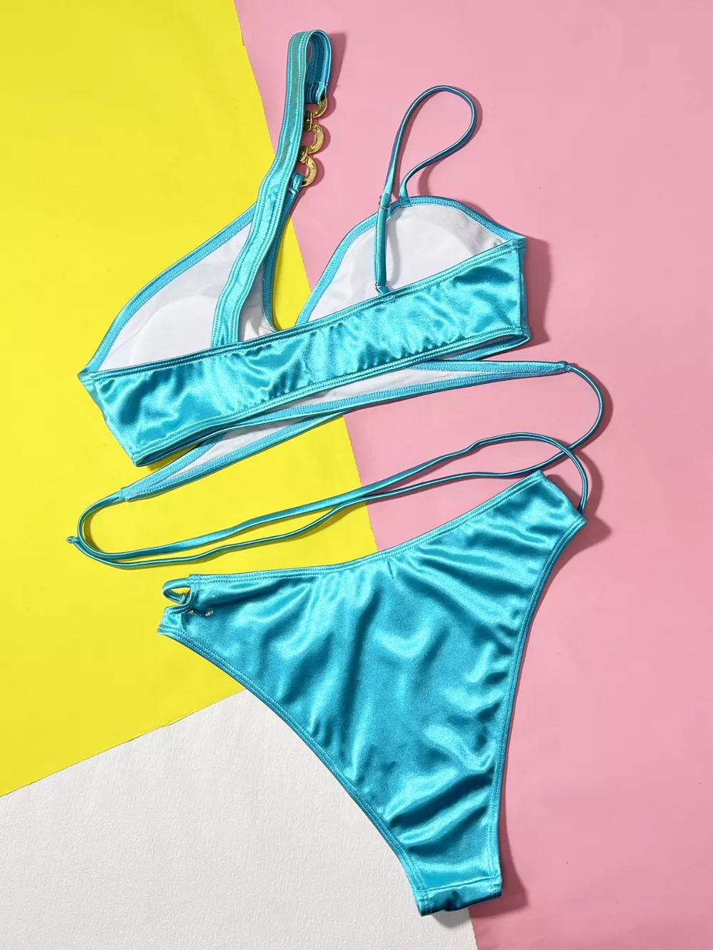Chain Detail Crisscross Bikini Set, image 3
