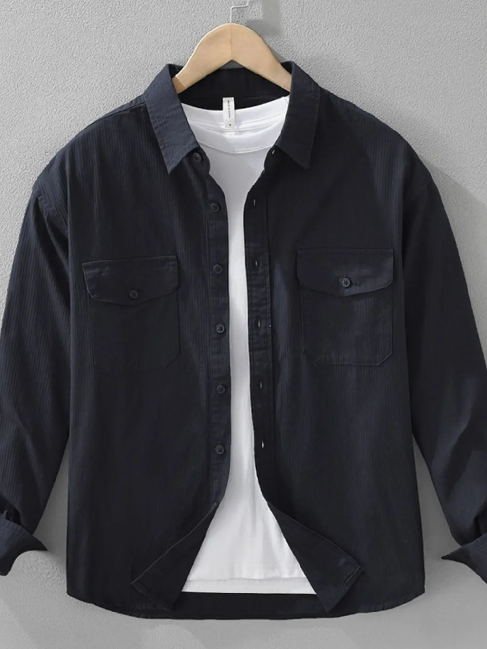 Men's Plus Size Button Up Long Sleeve Shirt, image 5