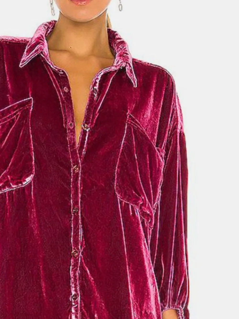 Collared Neck Button Down Long Sleeve Shirt, image 7