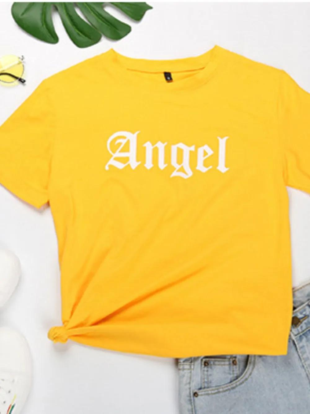 ANGEL Round Neck Short Sleeve T-Shirt, image 7