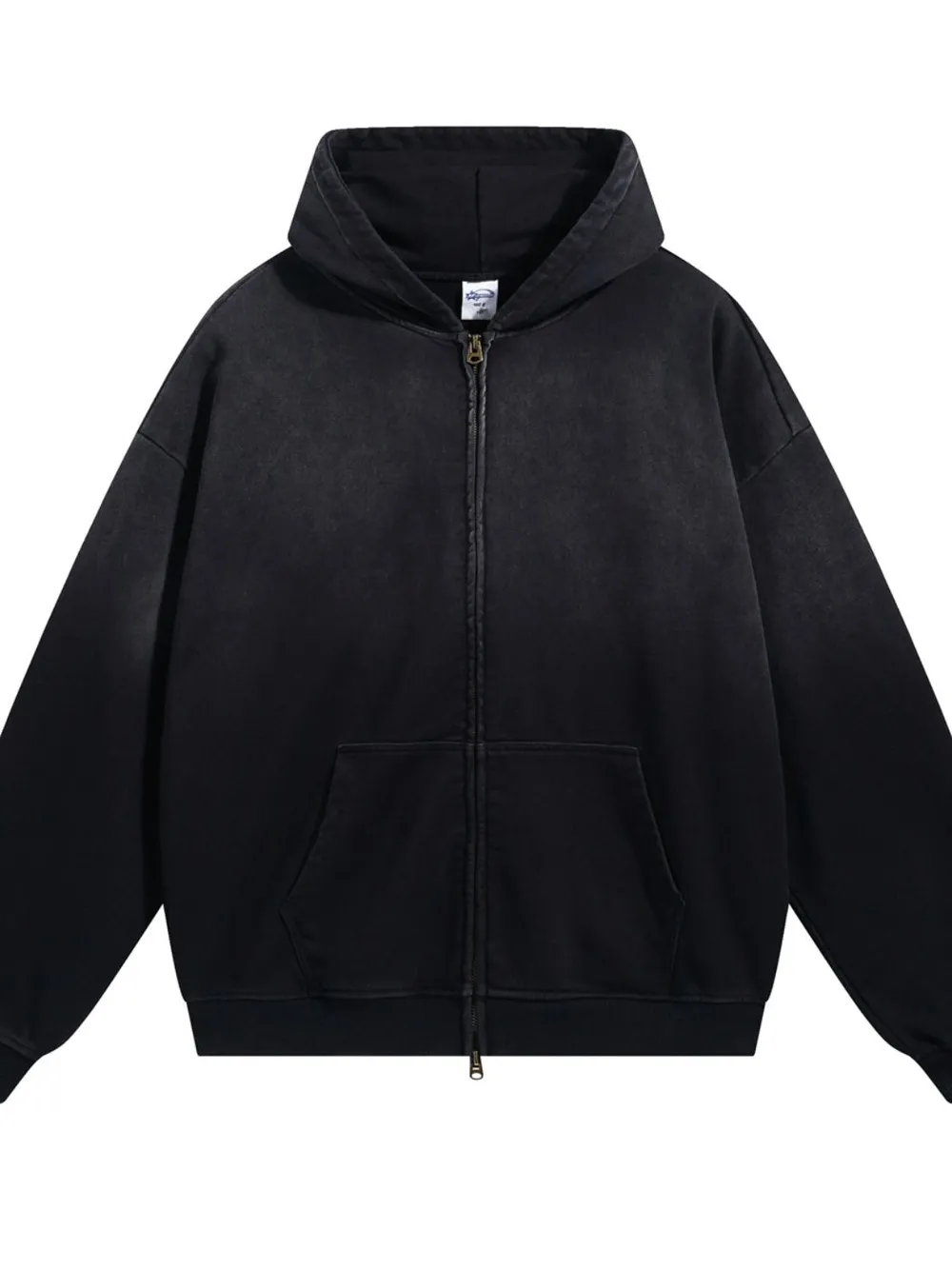 Men's Gradient Zip Up Drop Shoulder Hoodie