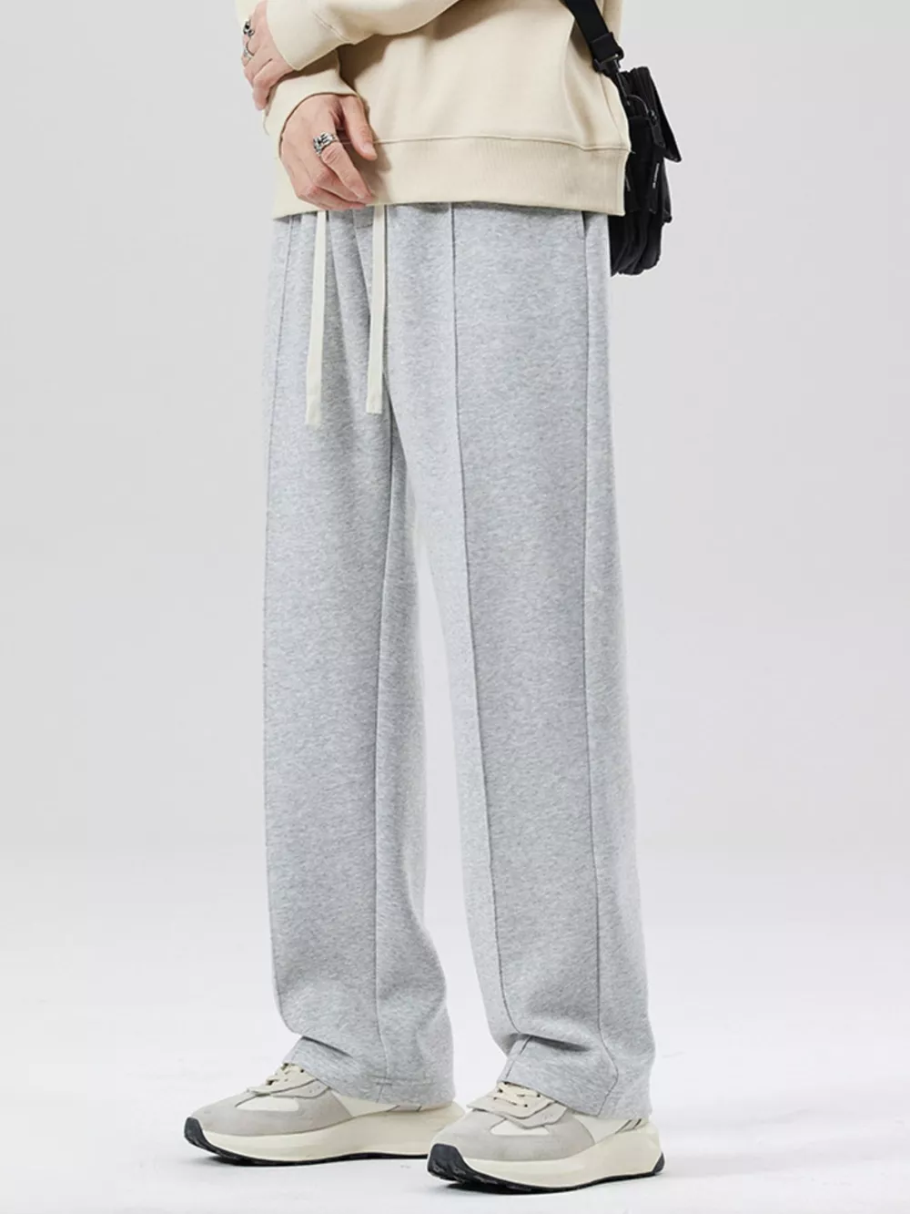 Men's Plus Size Drawstring Wide Leg Pants, image 3