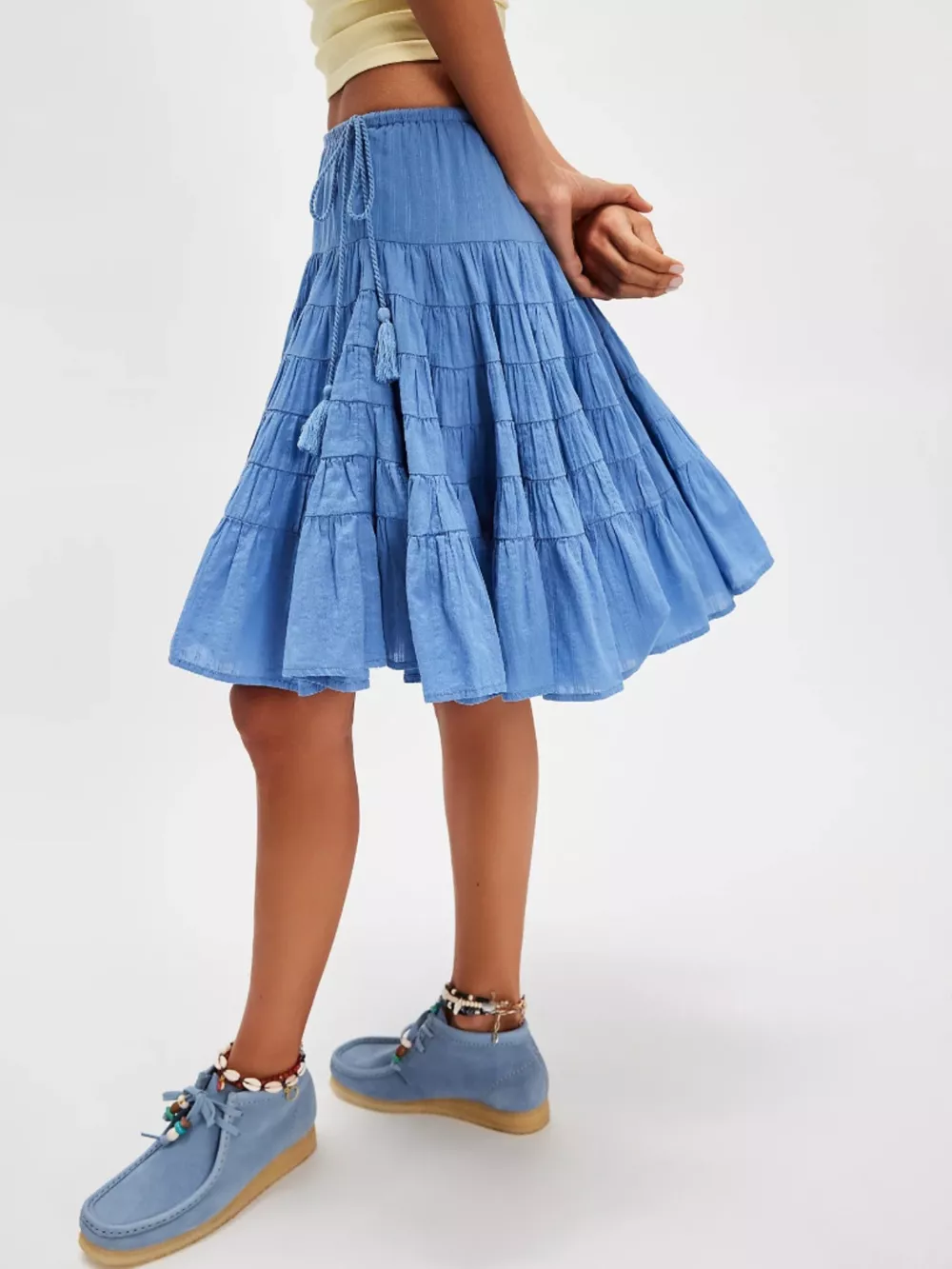 Tiered Drawstring Mini Skirt, image 3