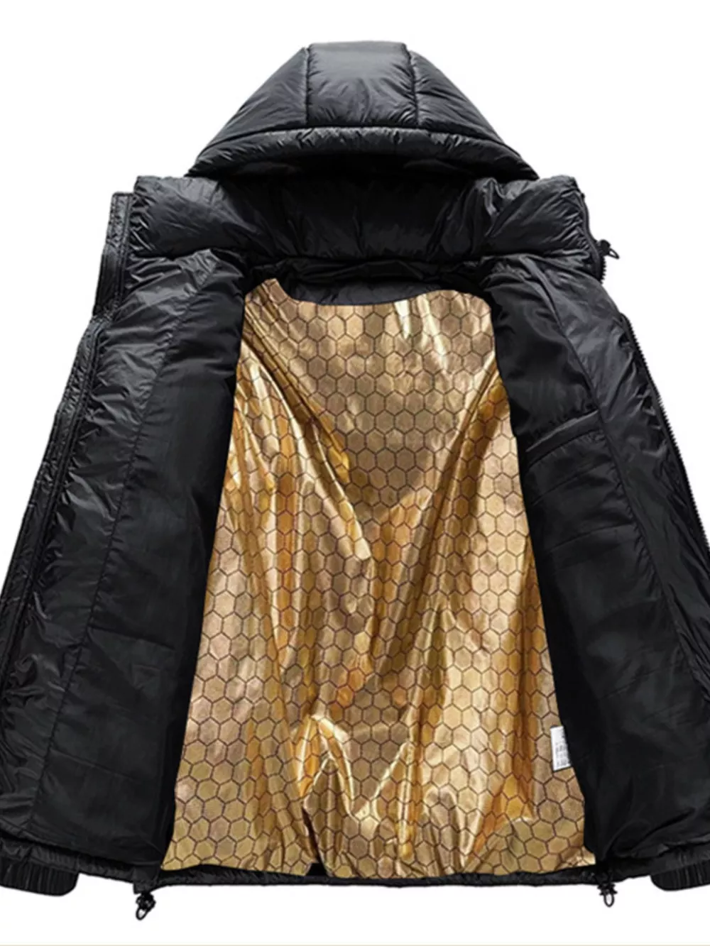 Men's Full Size Warm Padded Hooded Puffer Jacket Plus Size, image 2