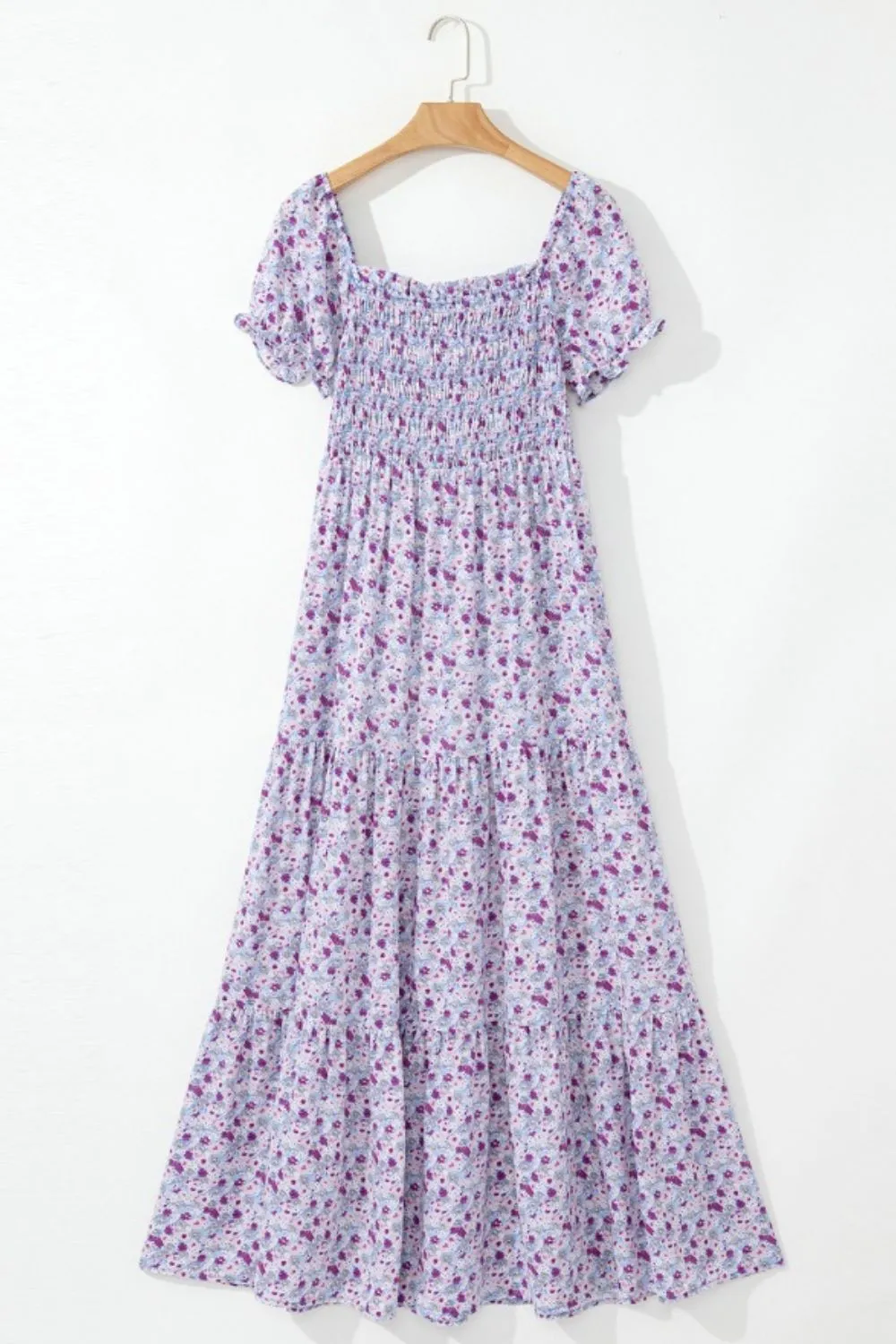 Tiered Floral Shirred High Waist Maxi Dress, image 8