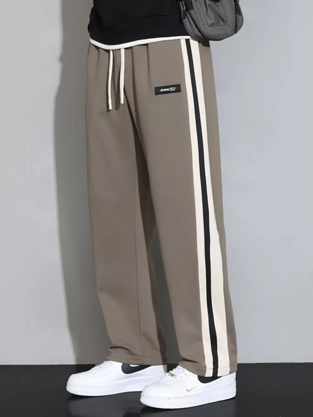 Men's Plus Size Side Striped Casual Loose Pants, image 4