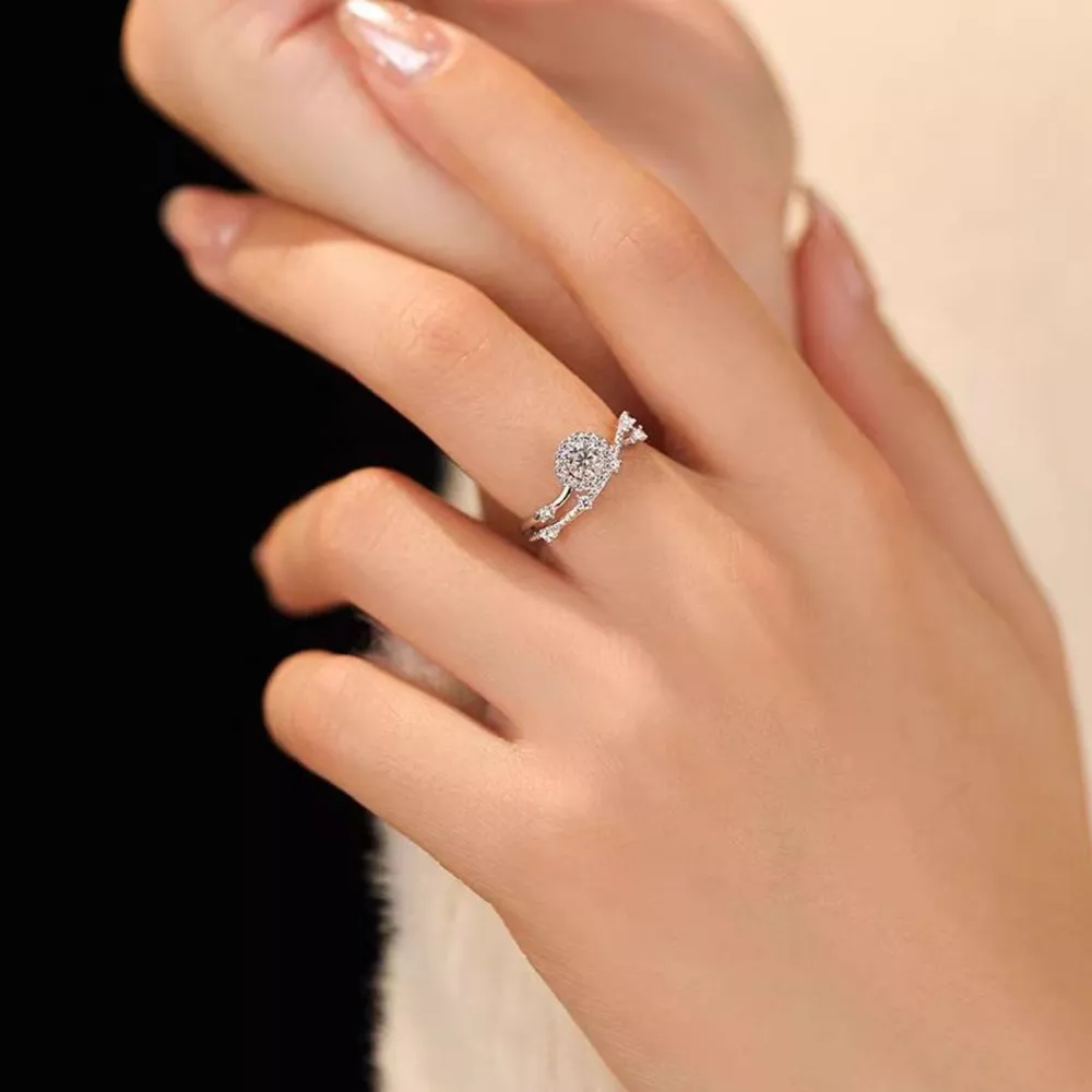 1 Carat 925 Sterling Silver Moissanite Layered Ring, image 6