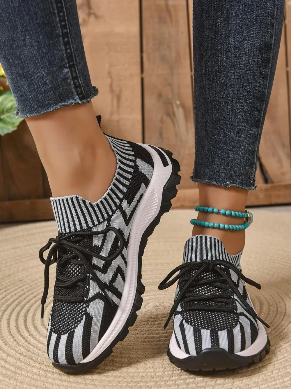 Mesh Knit Lace Up Athletic, image 11