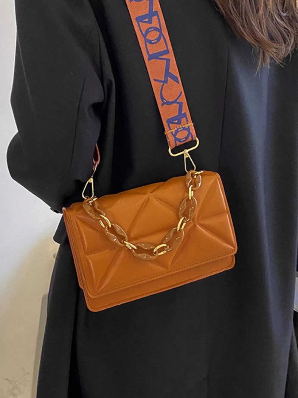 Quilted Adjustable Strap Crossbody Bag, image 16
