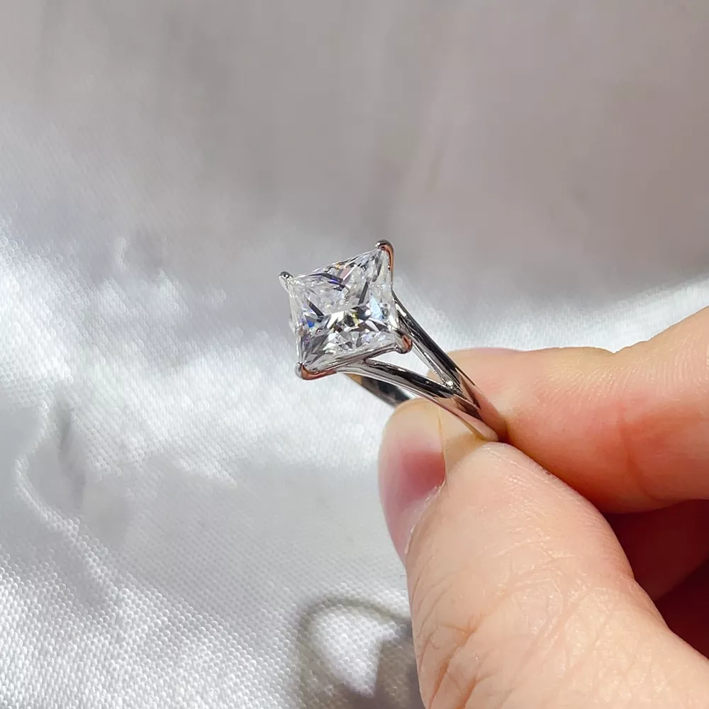 3 Carat 925 Sterling Silver Moissanite Ring, image 5