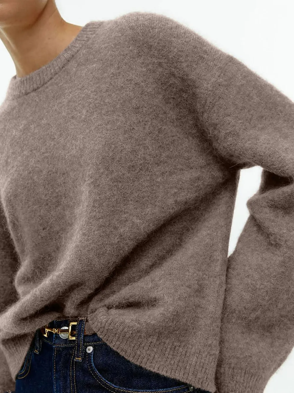Round Neck Drop Shoulder Sweater, image 4