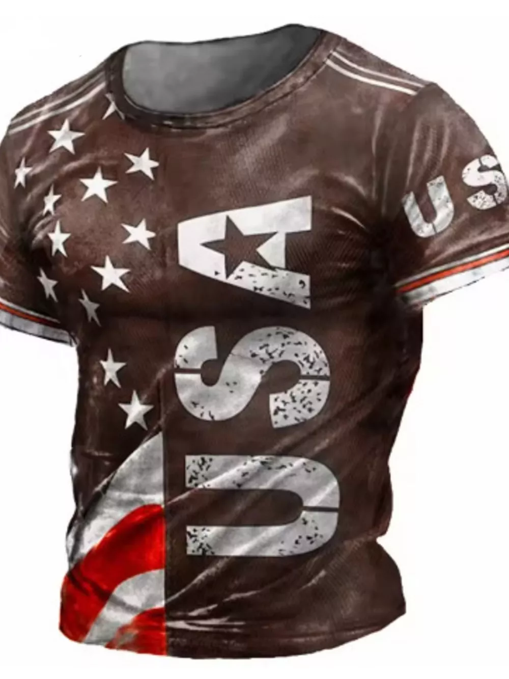 Men's Full Size USA Flag Print T-Shirt Plus Size, image 3