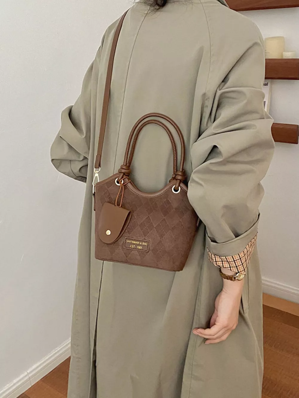 Argyle Pattern Crossbody Bag, image 7