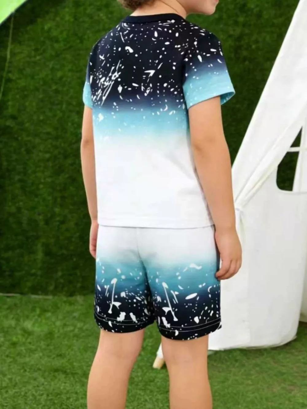 Children's Ombre Splash Print Tee and Shorts Set, image 2