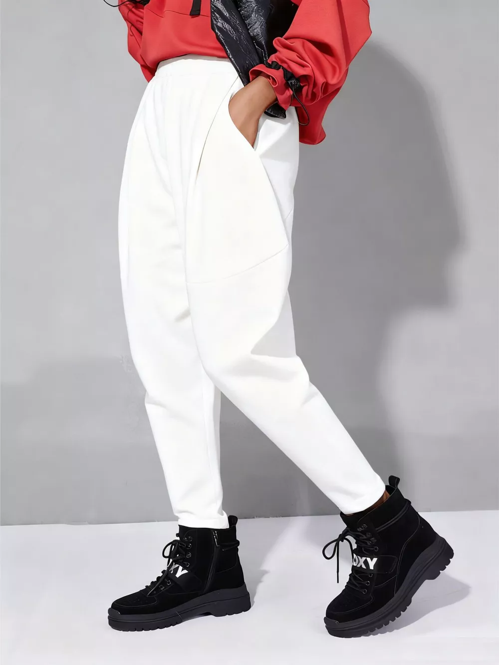 Loose Fit Harem Pants with Pockets, image 9