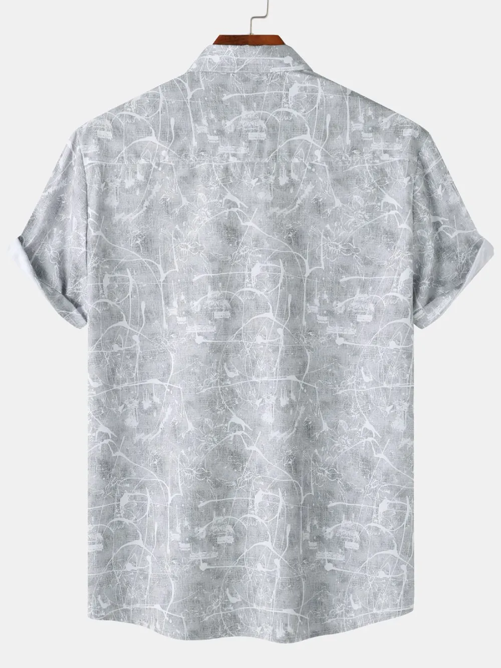 Men's Printed Short Sleeve Button Down Shirt, image 9