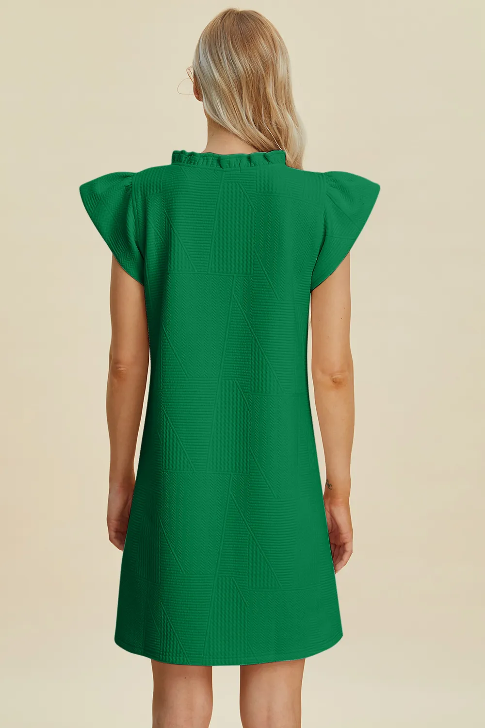 Full Size Ruffled V-Neck Cap Sleeve Dress, image 16