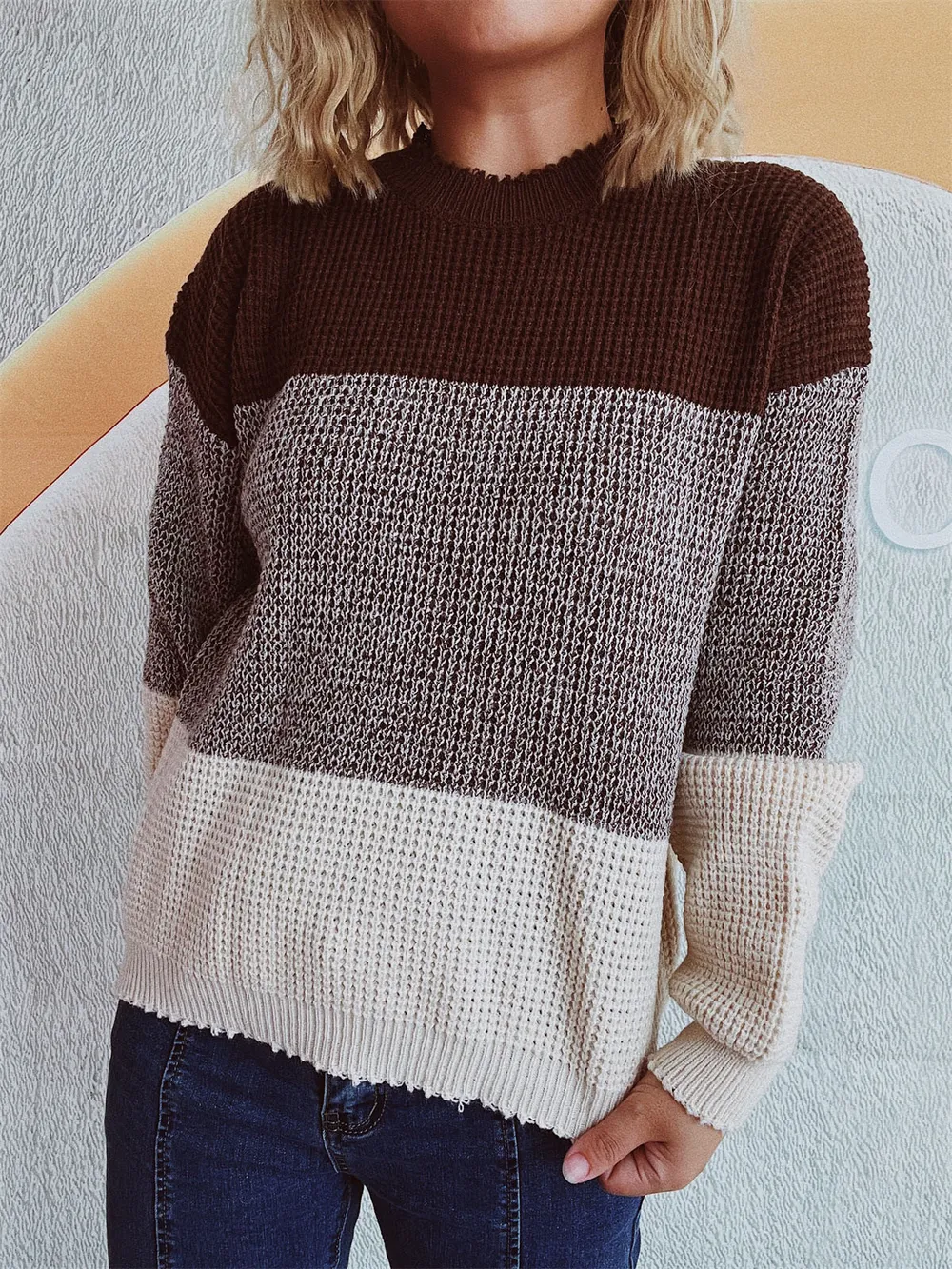 Color Block Long Sleeve Sweater, image 10