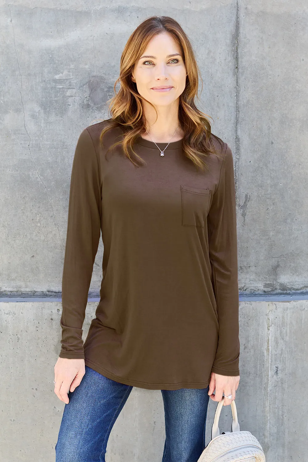 Full Size Round Neck Long Sleeve Top, image 11