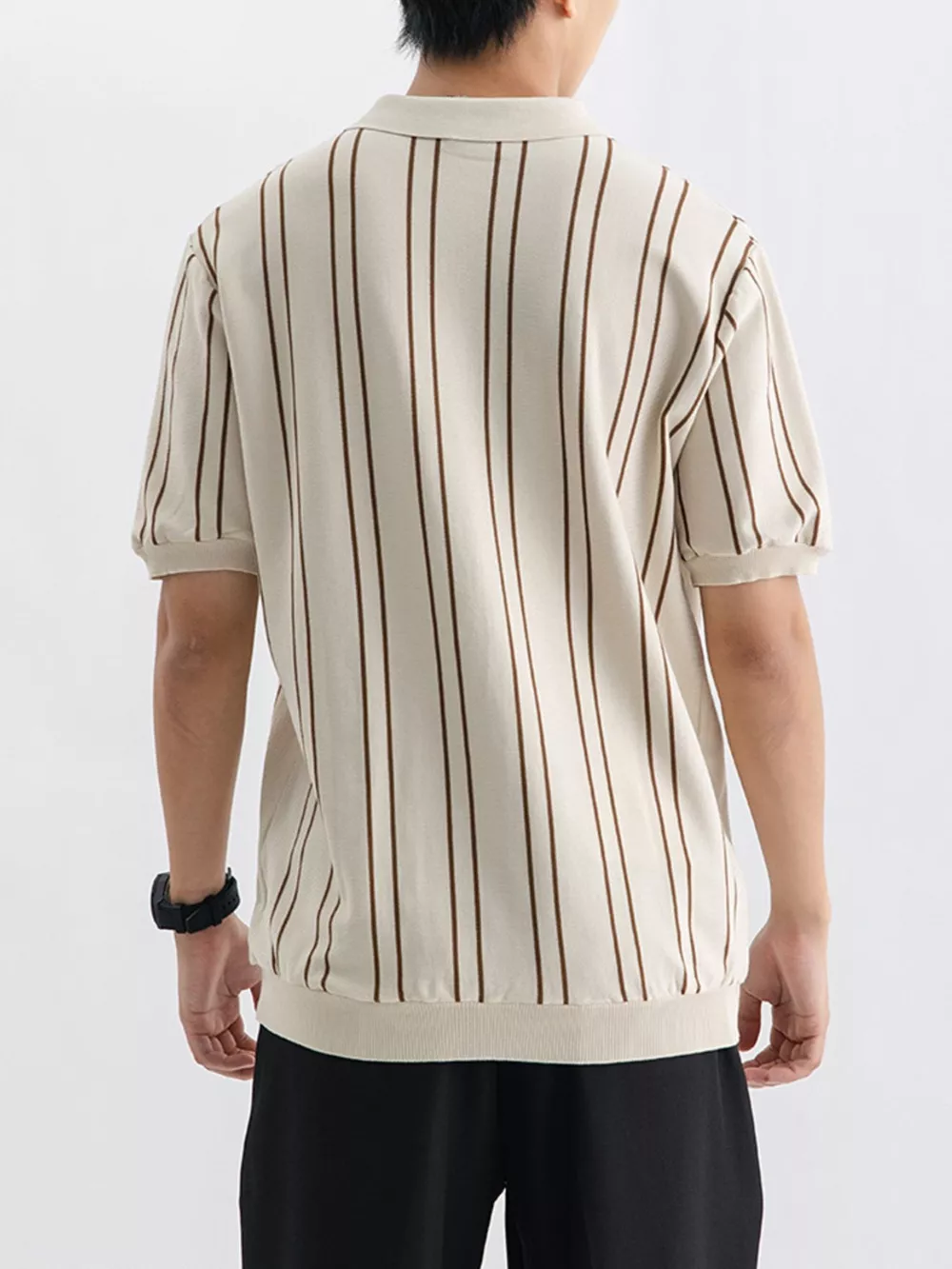 Men's Plus Size Striped Casual Fit Polo, image 2