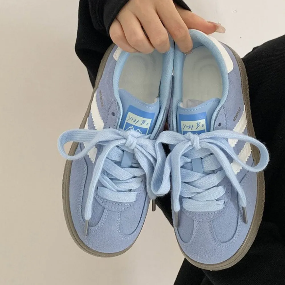 Contrast Round Toe Flat Sneakers, image 3