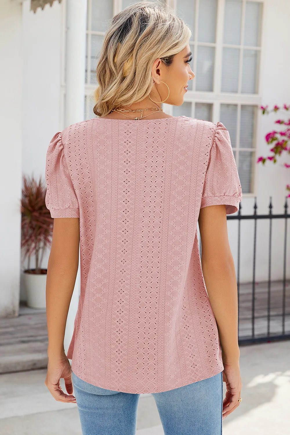 Eyelet Puff Sleeve T-Shirt, image 28