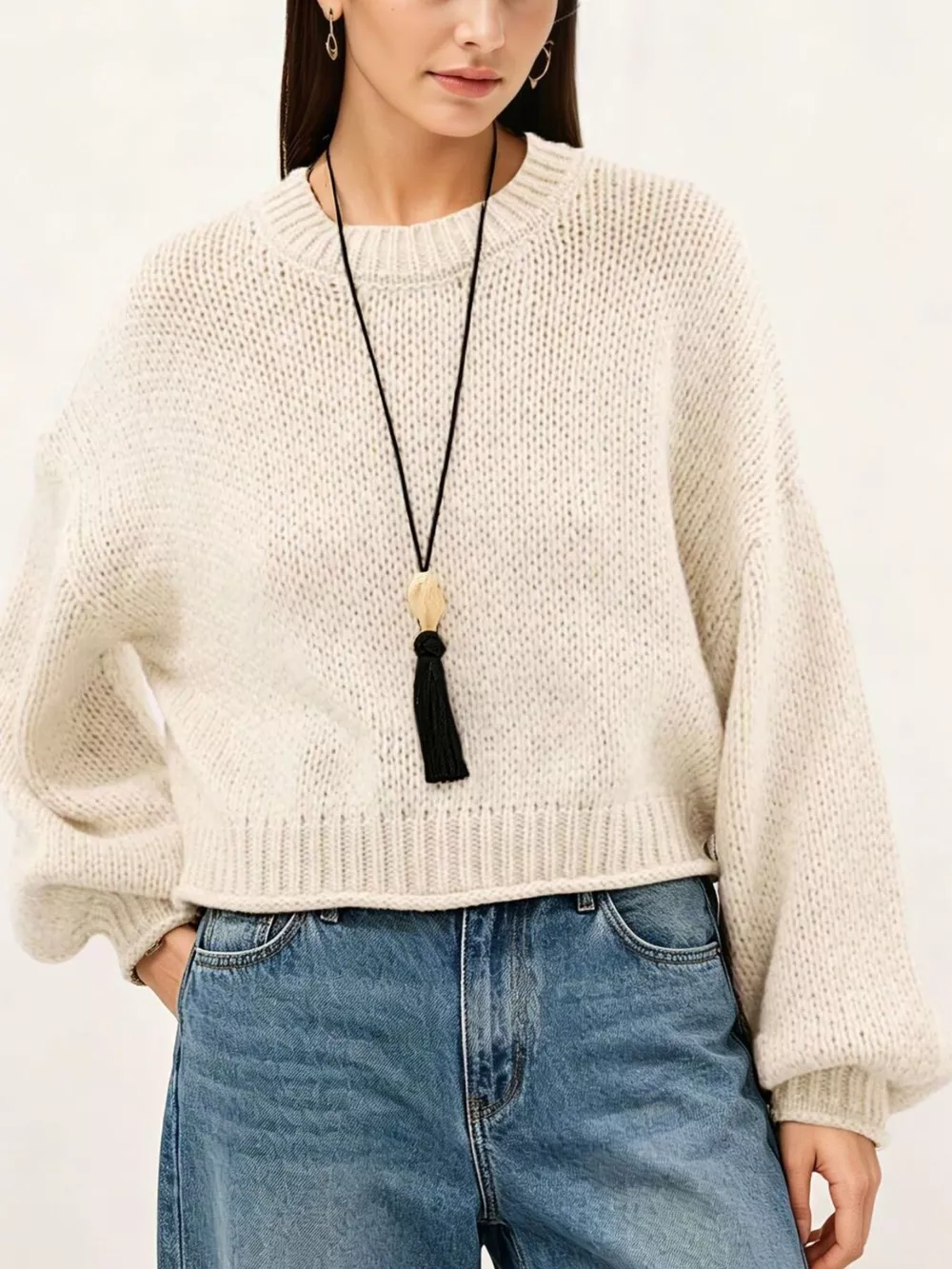 Oversized Chunky Knit Sweater, image 2
